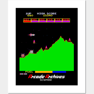 Mod.7 Arcade Scramble Space Invader Video Game Posters and Art